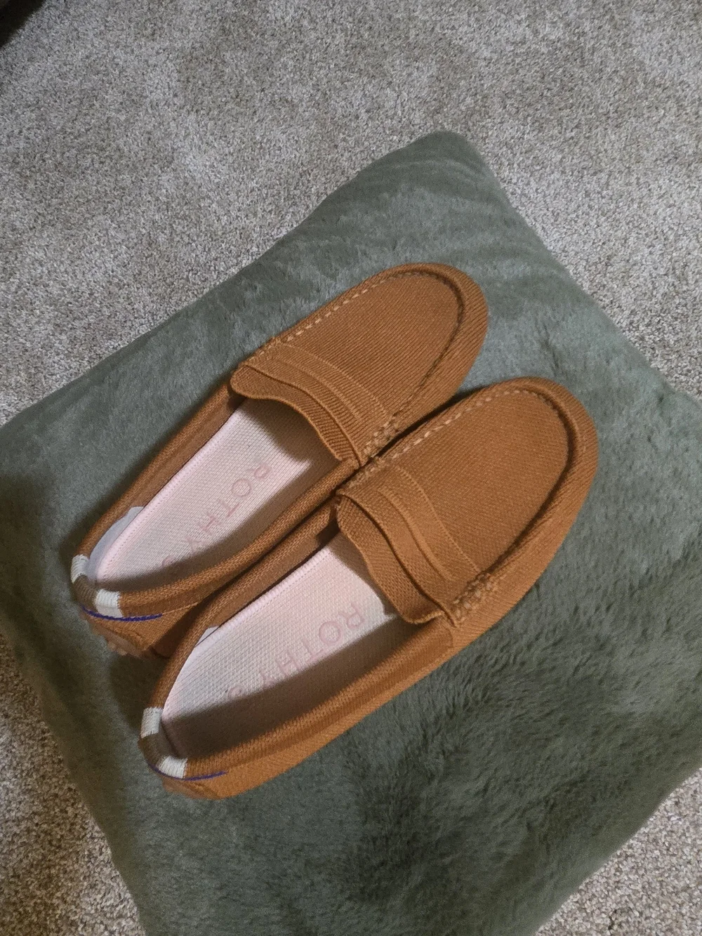 Womens 6.5 ROTHYS Burnt Orange Canvas Slip-On Loafers